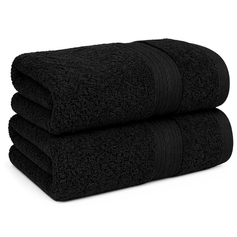 Essuie-mains 100% coton 600 g / m² absorbant à séchage rapide, Noir