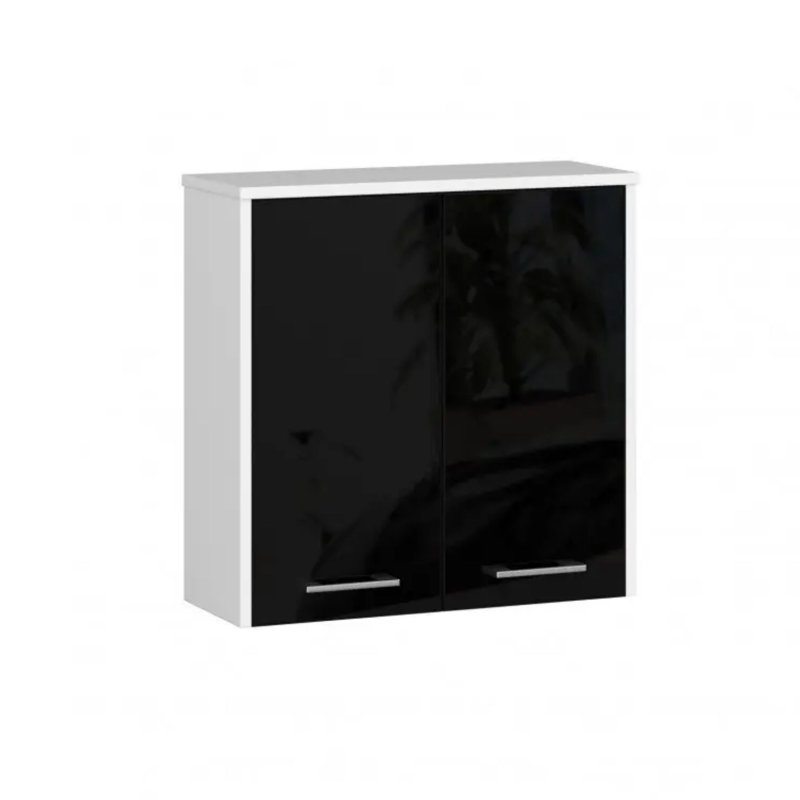 Evyana Bathroom Cabinet, White/Black Gloss