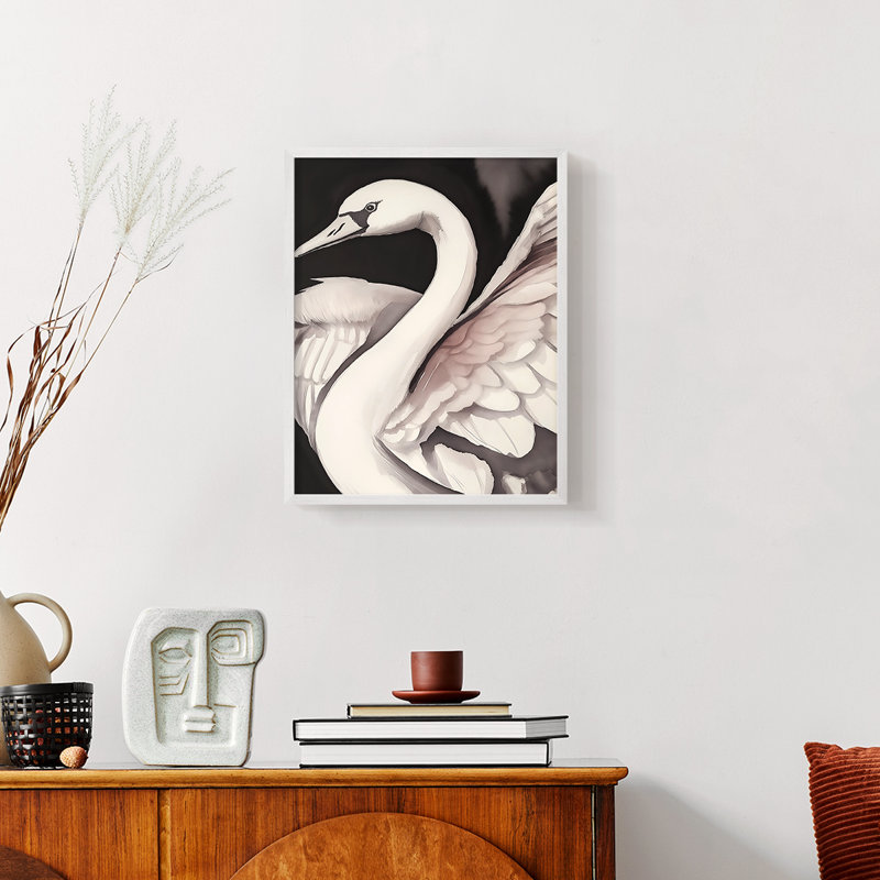 ANIMALS Series CECLV - reproduction encadrée de qualité supérieure - prête à être accrochée - aucun clou requis, Blanc