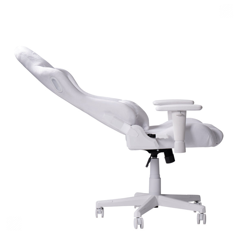 White Velvet Memory Foam Ergonomic Gaming Chair with Adjustable Arms