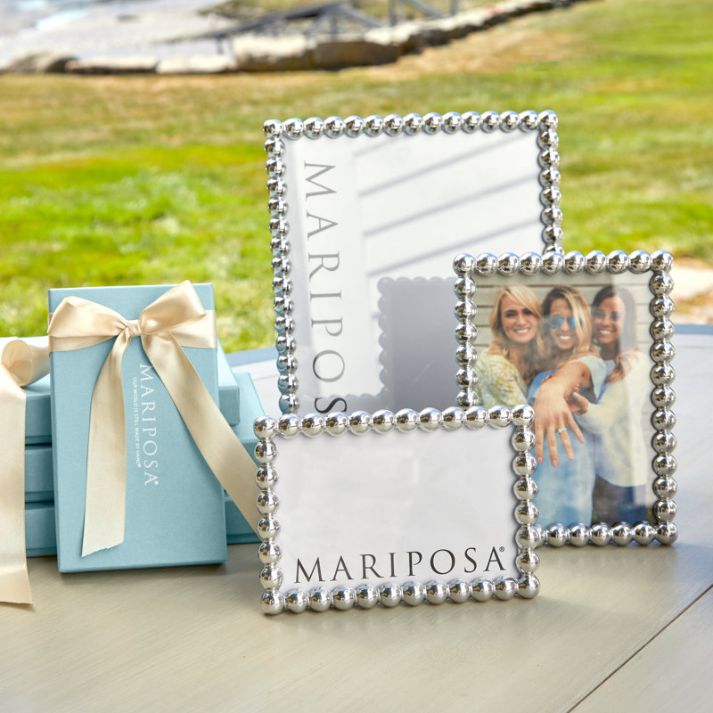 Metal Picture Frame, White, 8.85" W x 10.82" H