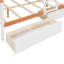 Lit superposé simple au-dessus d'un lit double en bois avec garde-robe, tiroirs, tablettes et lumière DEL