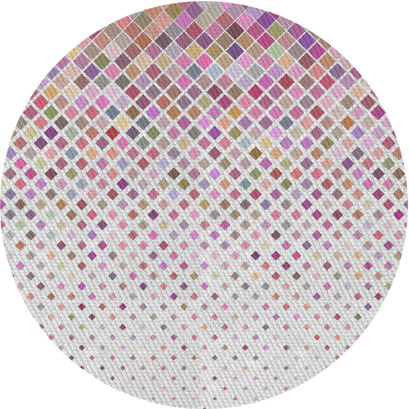 Tapis gris / mauve Power Loom, Rond 6 pi