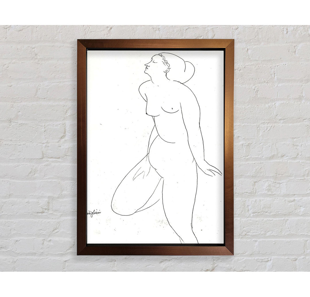 Gerahmtes Leinwandbild Modigliani Standing Nude 2