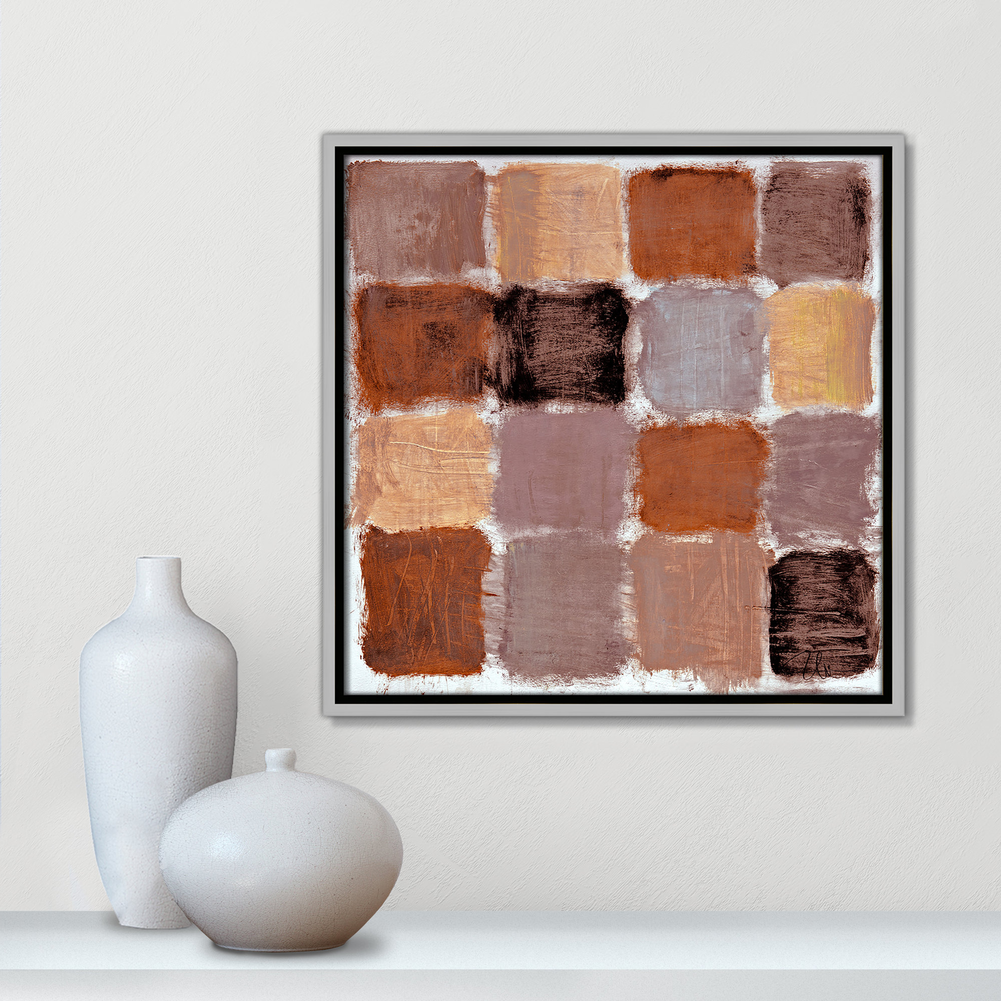 Powder Room Spice Reflections Print by , 17.5" H x 17.5" W, Silver