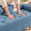 Banc de rangement rabattable Pocono en chenille avec siège, dossier et coussins cylindriques capitonnés-395467527