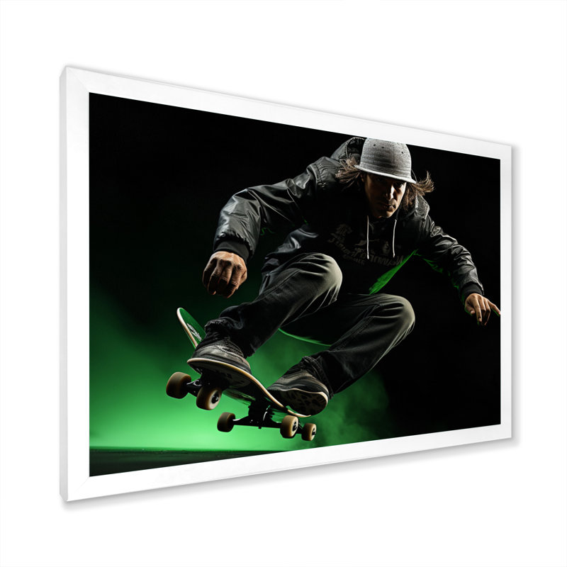 Skateboard Chronicles III - Imprimé, H 24 po x l 32 po x P 1 po, Cadre simple blanc