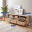 59" Wide TV Stand for TVs Up to 65", Modern Fluted Wood Entertainment Center with 3 Drawers & Open Shelves, Media Console for Living Room or Bedroom