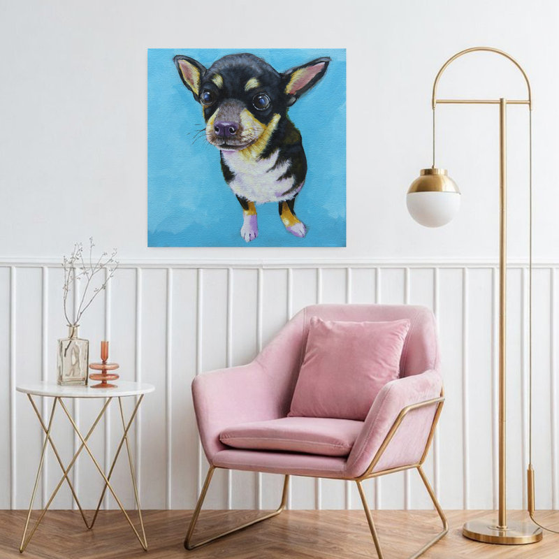 Art contemporain de chien de Rachel, H 32 po x l 32 po
