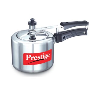 Prestige Cookers Nakshatra Plus 2.11-Quart Flat Base Aluminum Pressure Cooker