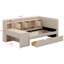 Lit de jour simple rembourré avec armoires et table d'appoint, cadre de canapé-lit avec 2 tiroirs et tablettes pour la chambre à coucher-2020242142