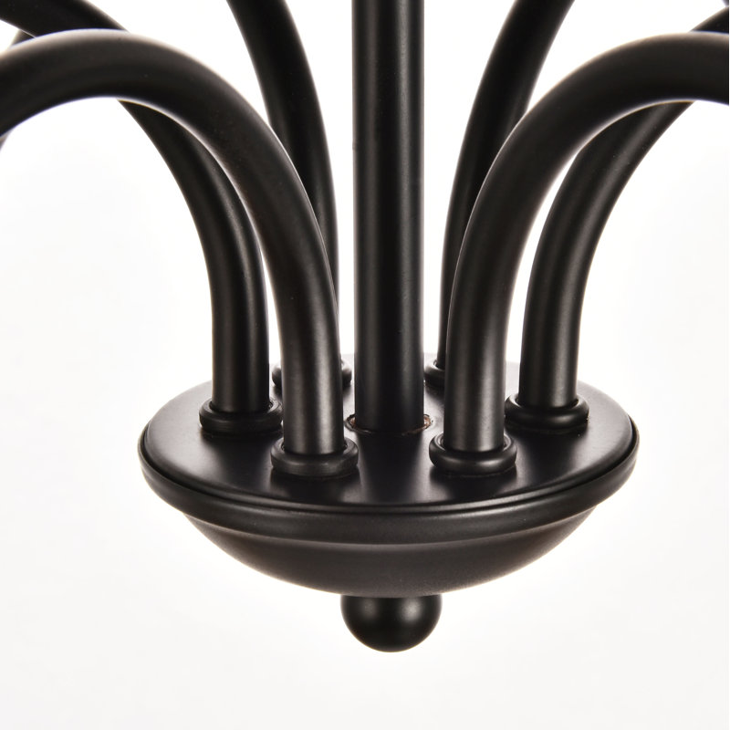 Ableton Iron 6-Light Chandelier, Noir mat, H 18 po x l 30 po x P 30 po