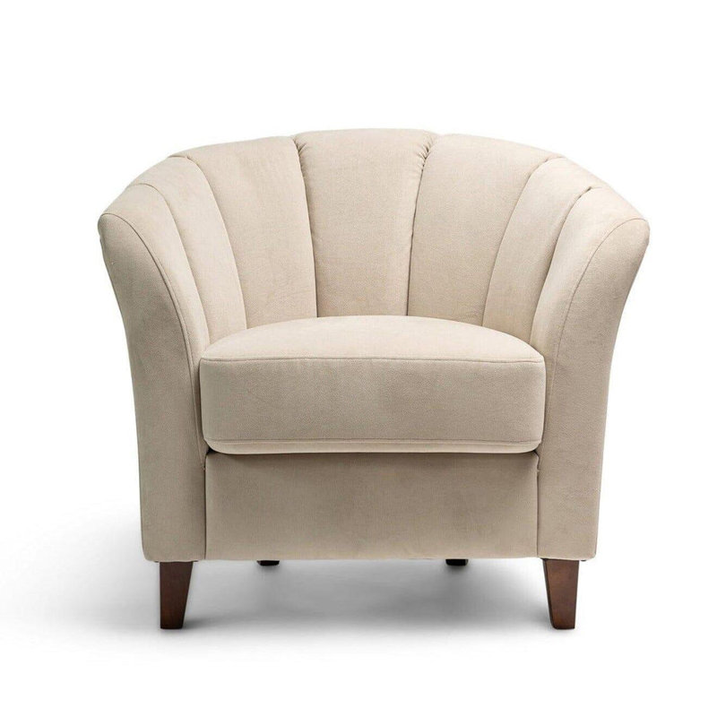 Sligo Upholstered Barrel Chair, Dark Oak, Clay