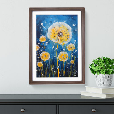 Dandelion Expressionism No.2 - Single Picture Frame Print on Wood