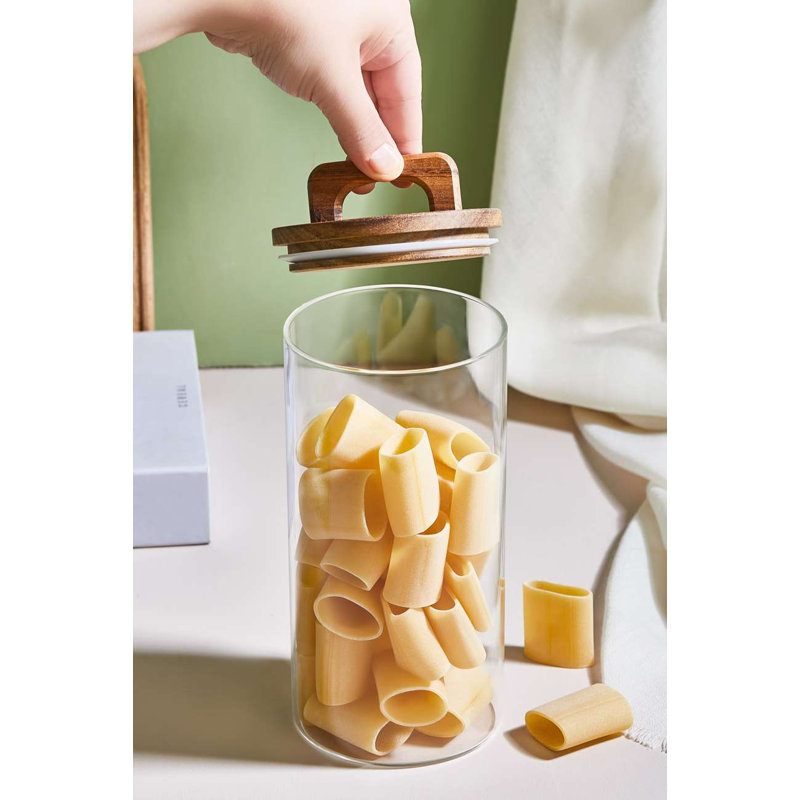 Ensemble de pots élégants en verre (2 pièces), 7,9 po x 3,9 po | 100% verre durable, conception transparente | Idéal pour le rangement et l'organisation de la cuisine, ne va pas au lave-vaisselle ni au micro-ondes, parfait pour la décoration intérieure