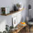 Hidden Bracket Shelf, Floating Shelf For Living Room And Office Decor, Wall Bookshelf, Rustic, Burnt, 1pc-462348765