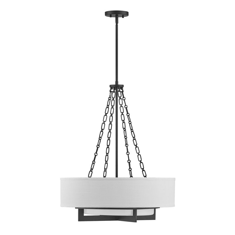 Luminaire suspendu 4 lumières Brentwood en noir mat, Noir