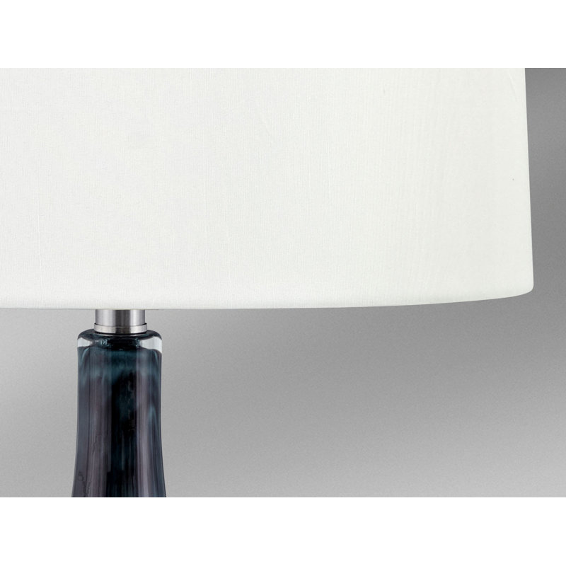 Lampe de table en verre Tropea, Bleu / blanc