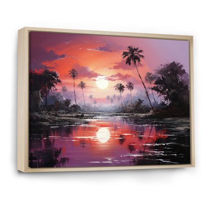 Lavande lagon au coucher du soleil sur toile
