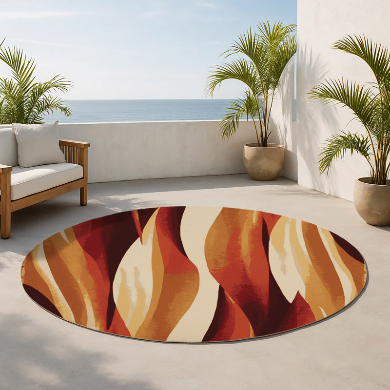 Tapis intérieur et extérieur Twilight Splendor, Rond 5 pi