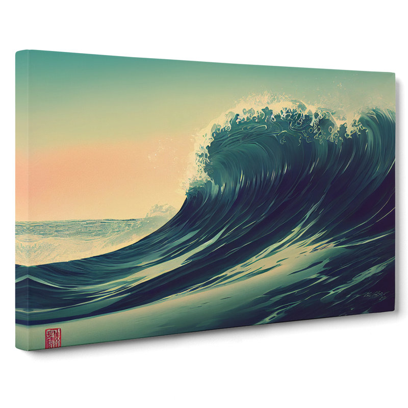 Traditional Japanese Wave Vol.4 - Wrapped Canvas, 50cm H x 76cm W x 3cm D
