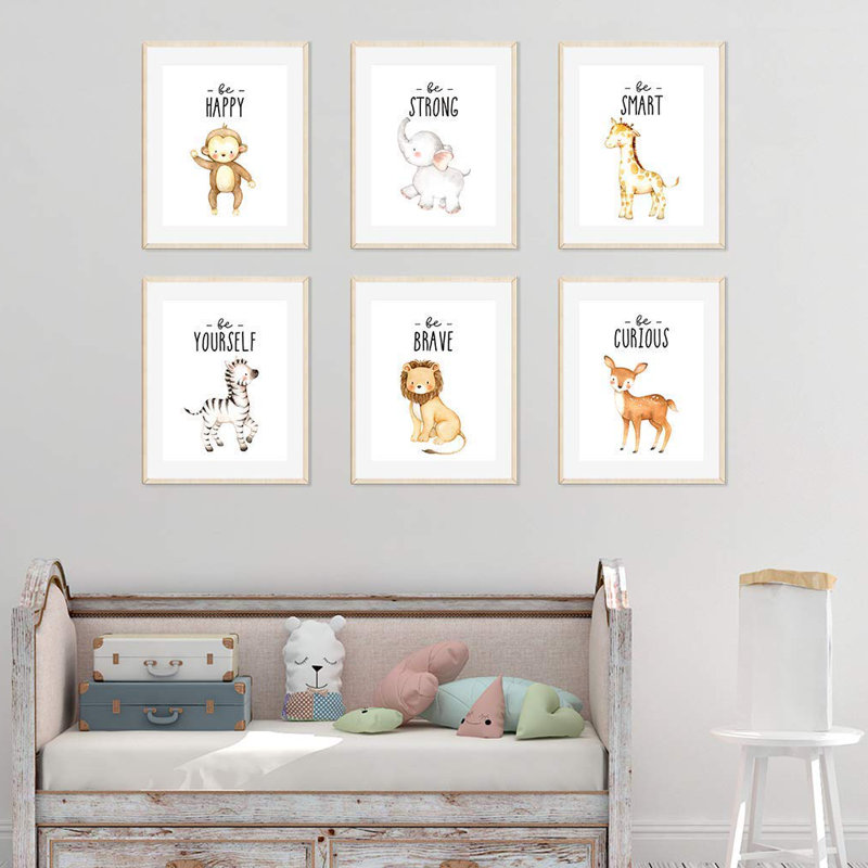Citations de motivation inspirées, soyez à la fois courageante, genre, curieux, ensemble de 6 pièces lion Crowne