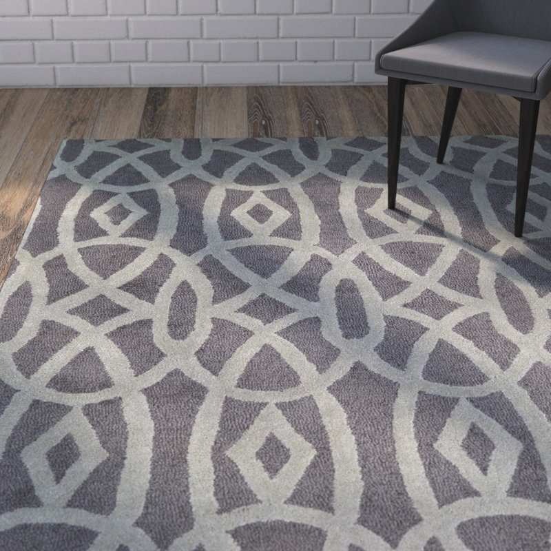 Tapis noir/gris zone Rentz, Rectangle 9 pi 6 po x 13 pi 6 po