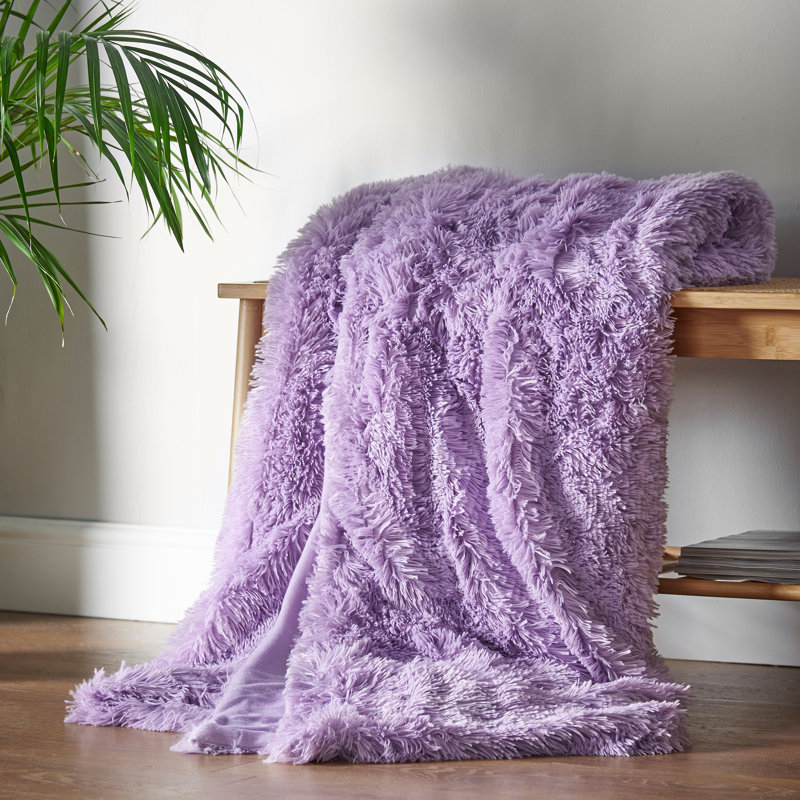 Cuddly Faux Fur 150x200cm Throw, Heather