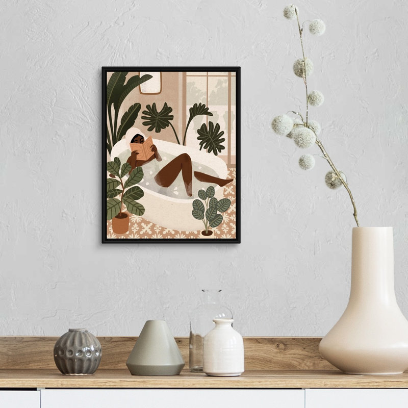 Home Spa I par Victoria Barnes - reproduction d'art, H 16 po x l 13 po x P 1,75 po, Toile avec cadre noir