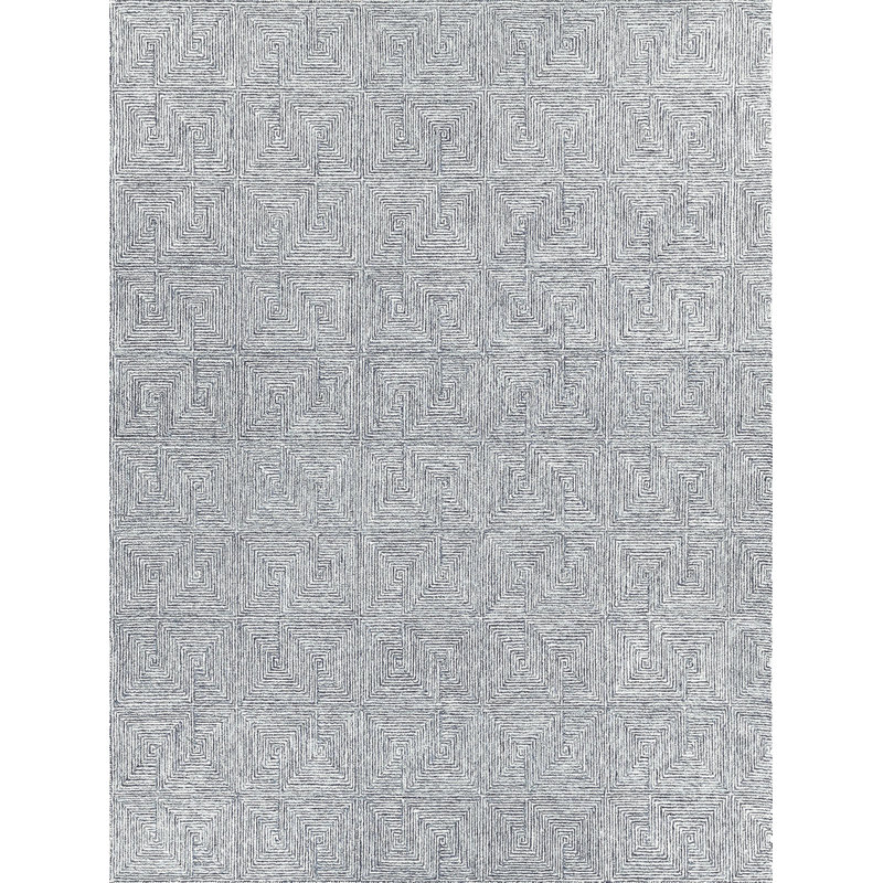 Caprice Wool Geometric Area Rug, Blue/Ivory, Rectangle 10' x 14'
