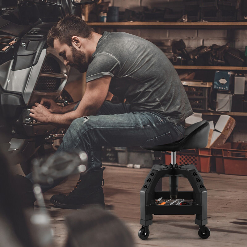 Adjustable Height Stool, Black