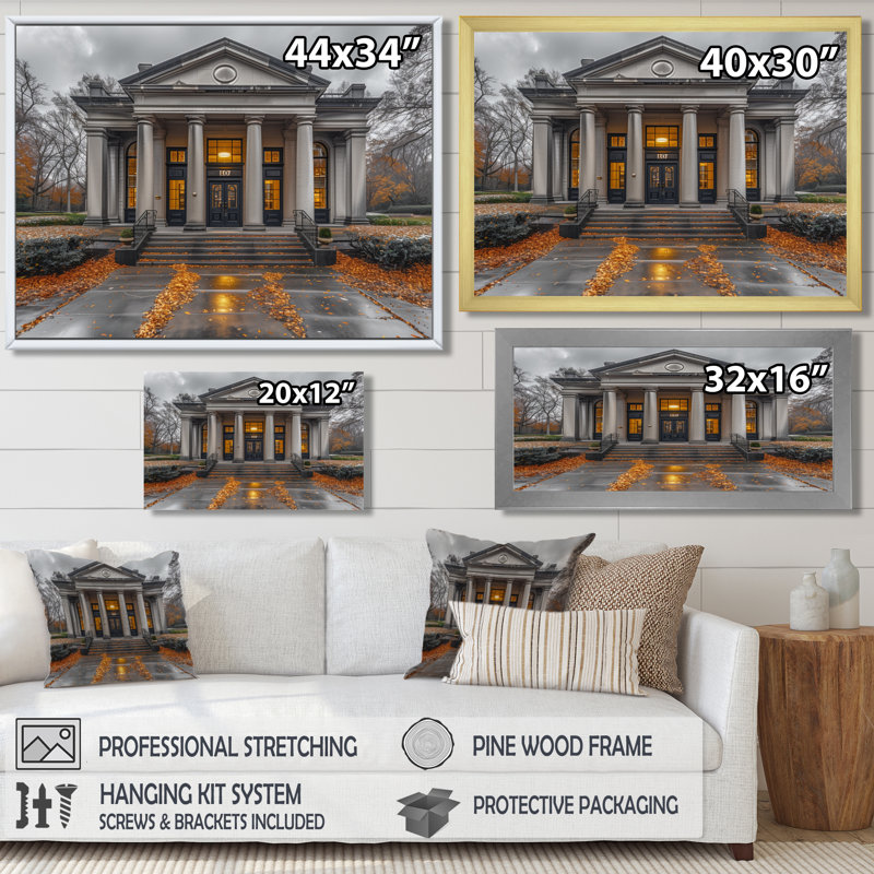 «Geter Prosperity and Pride Banks in Autumn» - Décoration murale Banks, Toile encadrée noire simple