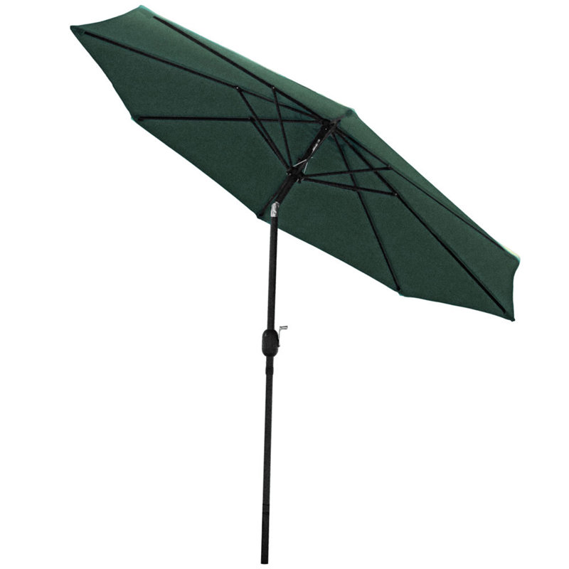 Parasol de marché octogonal 9 'avec bouton-poussoir Delaplaine - vert, Vert