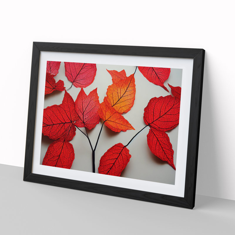 Excellent Autumn Leaf - Framed Print, Black, 46cm H x 64cm W x 2cm D