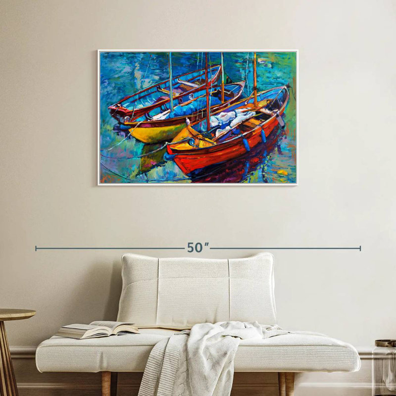 Bateaux vifs, Cadre flottant blanc, 37 po x 25 po