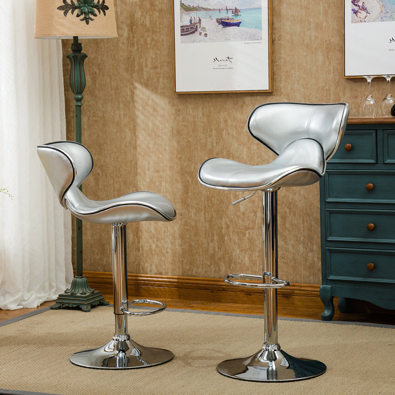 Ensemble de 2 tabourets pivotants réglables Masaccio avec base chromée Airlift