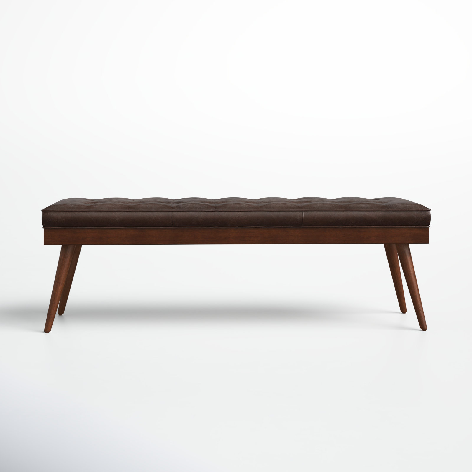 Luca Full-Grain Italian Genuine Leather Bench, Madagascar Cocoa