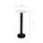 Gatik Pedestal Small End Table, Contemporary Side Table with Black Base and White Top