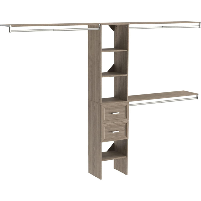 Closet Organizer With Shelves And Drawers, Expandable Rods, Adjustable Shelving, And Full Extension Drawers For Versatile Home Storage