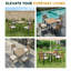 Ensemble de salle à manger 5 pièces pour patio en rotin PE toutes saisons, table carrée en bois d'acacia avec trou pour parasol, fauteuils ergonomiques avec coussins en mousse épaisse pour le jardin