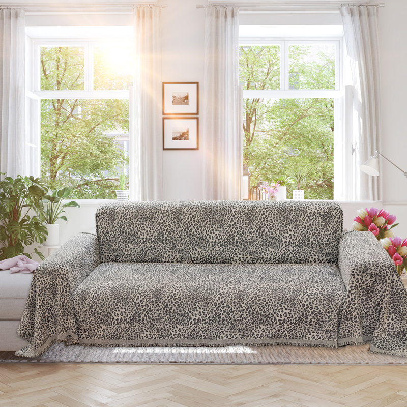 Housse de canapé en chenille Luxury, H 71 po x l 118 po x P 0,1 po, Gris