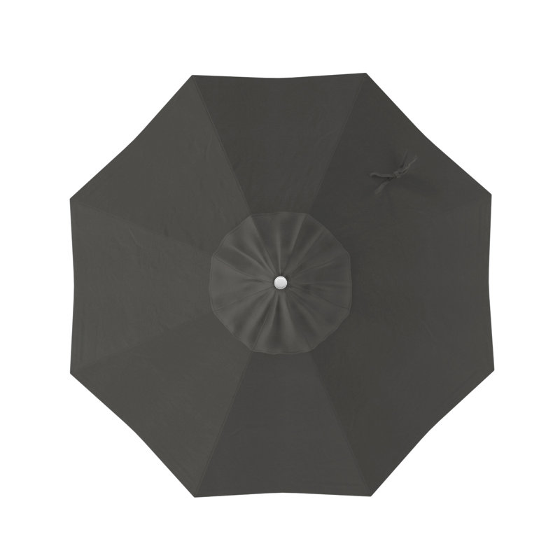 Parasol de marché 7,5', Blanc, Toile gris anthracite Sunbrella®, Sunbrella®