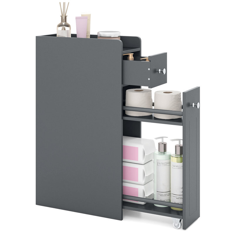 Freestanding Linen Cabinet, Gray