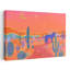 Coyote sous la lune du désert, art mural de paysage de cactus vibrant surréel-129147040