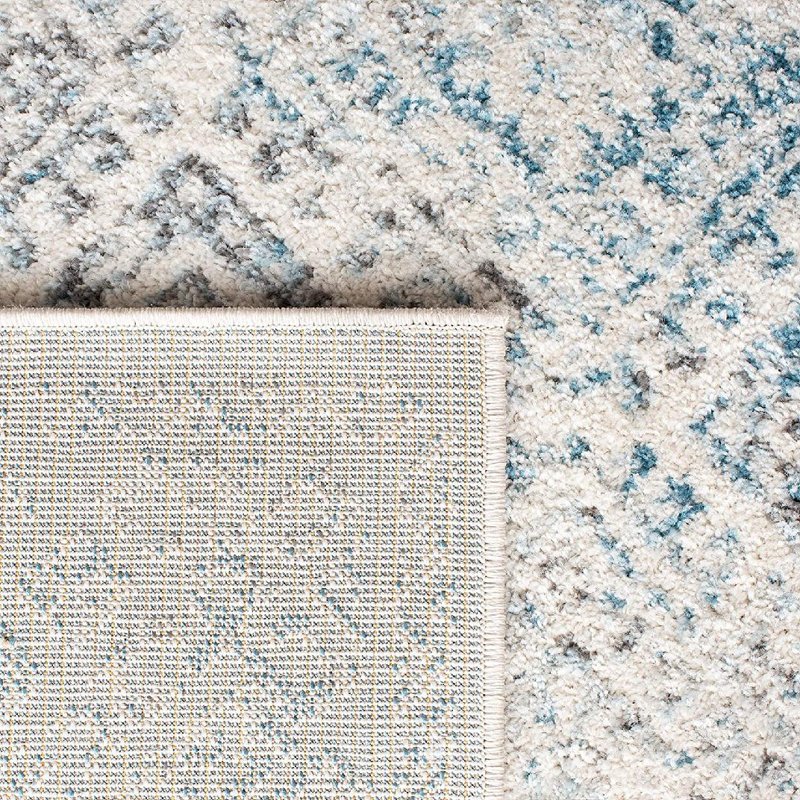 Tapis ivoire / turquoise Dickson, Tapis de couloir 2 pi x 15 pi