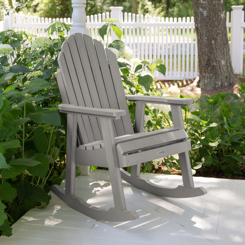 Hamilton Recycled Plastic Adirondack Rocking Chair, Gray