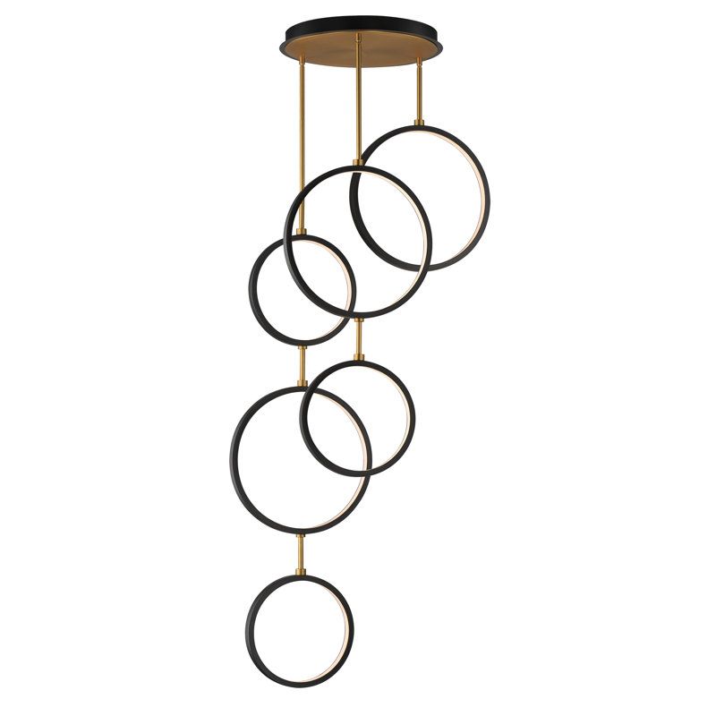 Luminaire suspendu Hoopla, Noir et or