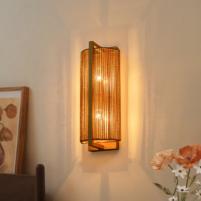 2-Light Ratten Flush Mounted Sconce