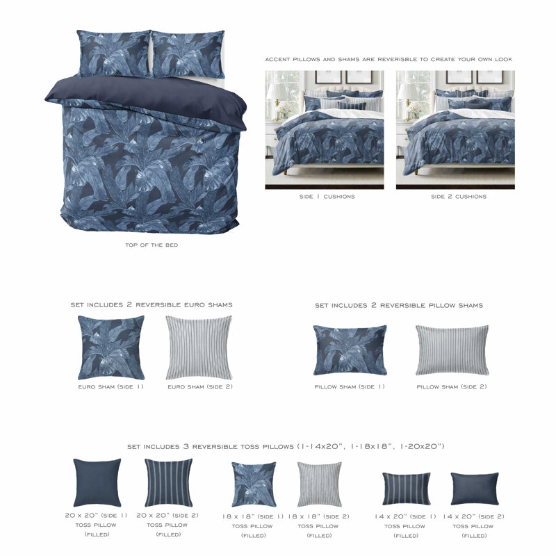 Palomino Denim Cotton Coverlet Set, California King Coverlet + 7 Additional Pieces
