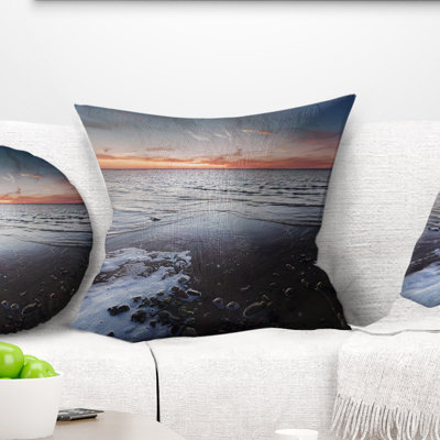 Magnifique coucher de soleil sur le lac Chudskoy - coussin décoratif imprimé Sea & Shore